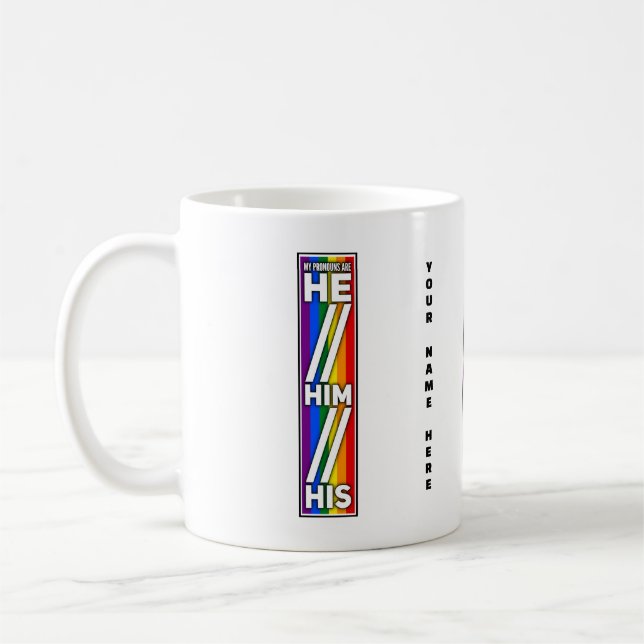Stolze Farben meine Pronomen sind Er sein Seine Kaffeetasse (Links)