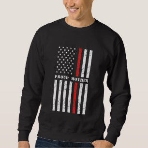 Stolze Feuerwehrfrau Mutter Fireman American Flag Sweatshirt