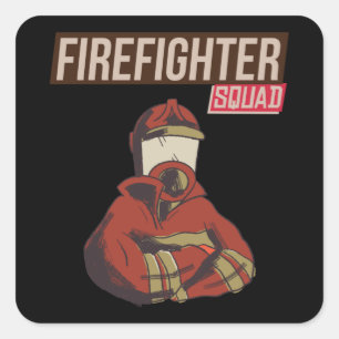 Stolze Feuerwehrmannschaft Quadratischer Aufkleber