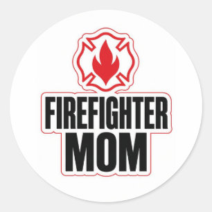 Stolze Feuerwehrmutter Runder Aufkleber