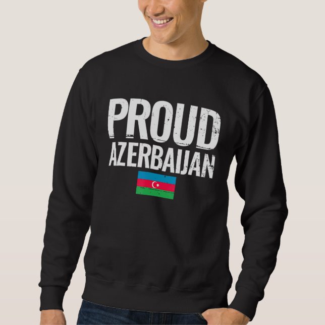 Stolze Flagge Aserbaidschans Sweatshirt (Vorderseite)
