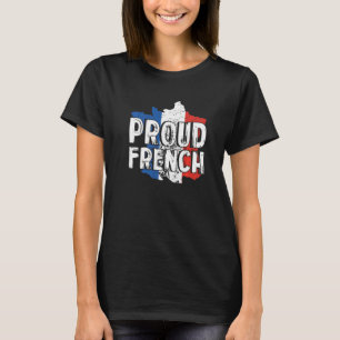 Stolze französische Frankreich Karte Patriotische  T-Shirt