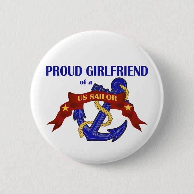 Stolze Freundin eines US-Seemanns Button (Vorderseite)
