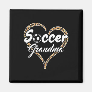Stolze Fußball-Oma Leopard Heart  Magnet