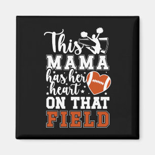 Stolze Fußball- und Cheer-Mutter Cheerleading und Magnet