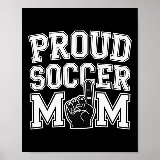 Stolze Fußballmutter Fröhlicher Fan-Support für Mü Poster (Vorne)