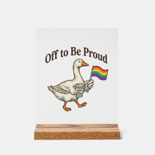 Stolze Gans Pride Parade Vintage-Shirt-Design_1 Acrylschild