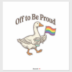 Stolze Gans Pride Parade Vintage-Shirt-Design_1 Aufkleber
