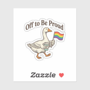 Stolze Gans Pride Parade Vintage-Shirt-Design_1 Aufkleber
