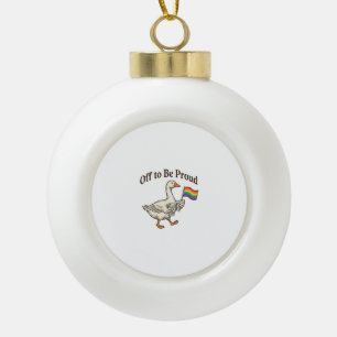 Stolze Gans Pride Parade Vintage-Shirt-Design_1 Keramik Kugel-Ornament