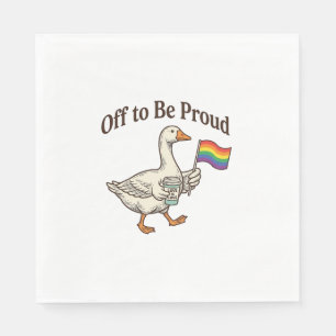 Stolze Gans Pride Parade Vintage-Shirt-Design_1 Serviette