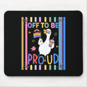 Stolze Gans Regenbogenflagge Spaß-Feier Mousepad