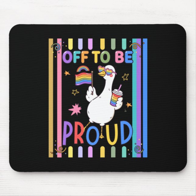 Stolze Gans Regenbogenflagge Spaß-Feier Mousepad (Vorne)