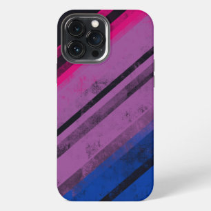 Stolze Gleichheit Bi Flag Grunge Streifen LGBTQIA iPhone 13 Pro Max Hülle