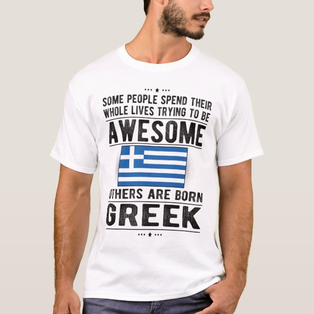 Stolze griechische Flagge Griechenland Erbe griech T-Shirt (Vorderseite)