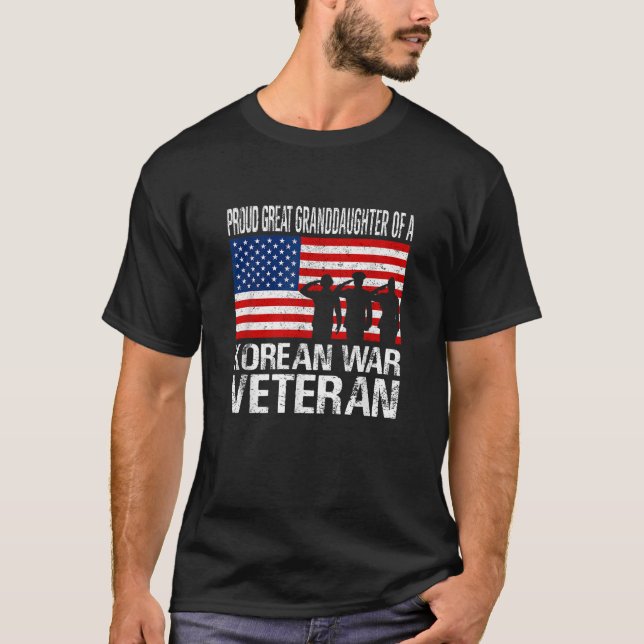Stolze Große Enkelin eines Veteranen des Koreakrie T-Shirt (Vorderseite)