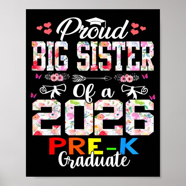 Stolze große Schwester von 2026 Vorschul-Absolvent Poster (Vorne)