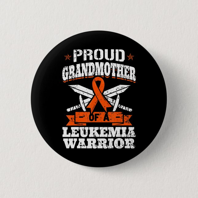 Stolze Großmutter einer Leukämie Warrior Bewusstse Button (Vorderseite)