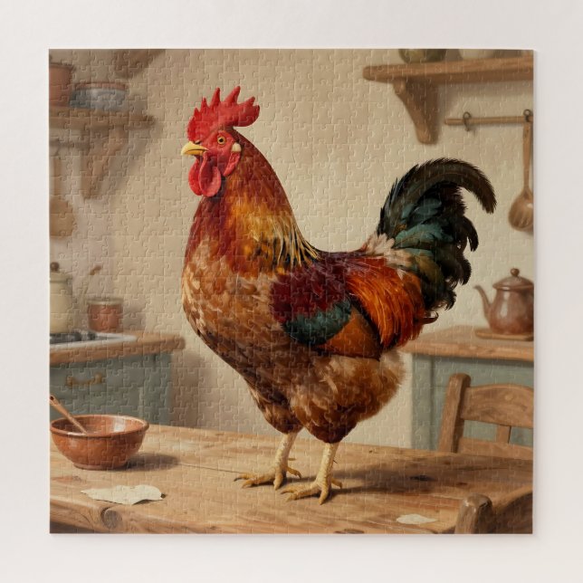 Stolze Hahn Farmhouse Küche Puzzle (Vertikal)