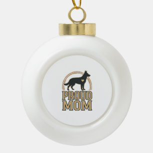 Stolze Hundefrau Silhouette Vintage Vektor Design_ Keramik Kugel-Ornament