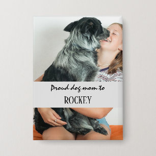 Stolze Hundemutter personalisiertes Bild und Name Button