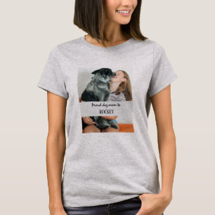 Stolze Hundemutter personalisiertes Bild und Name T-Shirt