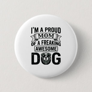 Stolze Hundemutter Vintage Gravur Vektor Design_1 Button