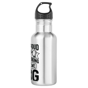 Stolze Hundemutter Vintage Gravur Vektor Design_1 Edelstahlflasche
