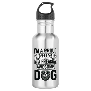 Stolze Hundemutter Vintage Gravur Vektor Design_1 Edelstahlflasche