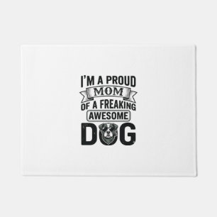 Stolze Hundemutter Vintage Gravur Vektor Design_1 Fußmatte