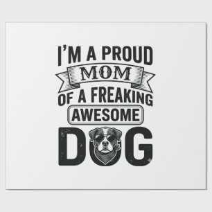 Stolze Hundemutter Vintage Gravur Vektor Design_1 Geschenkpapier