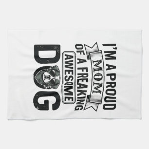 Stolze Hundemutter Vintage Gravur Vektor Design_1 Geschirrtuch