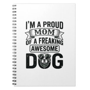 Stolze Hundemutter Vintage Gravur Vektor Design_1 Notizblock
