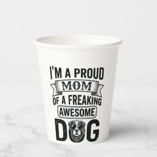 Stolze Hundemutter Vintage Gravur Vektor Design_1 Pappbecher