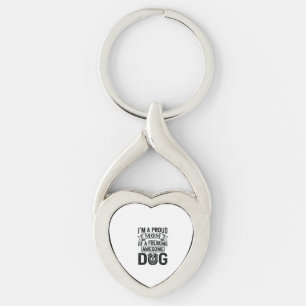 Stolze Hundemutter Vintage Gravur Vektor Design_1 Schlüsselanhänger