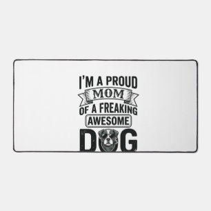 Stolze Hundemutter Vintage Gravur Vektor Design_1 Schreibtischunterlage