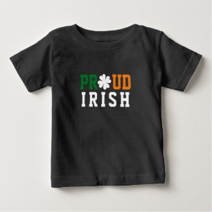 Stolze Irische Shamrock Glücksklee-Zitat St. Paddy Baby T-shirt