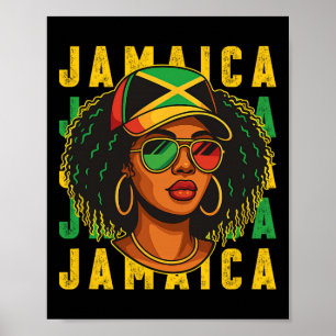 Stolze jamaikanisch-patriotische Afro-Schwarze Fra Poster