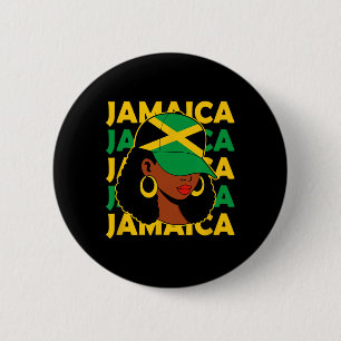 Stolze jamaikanische patriotische afro schwarze Fr Button