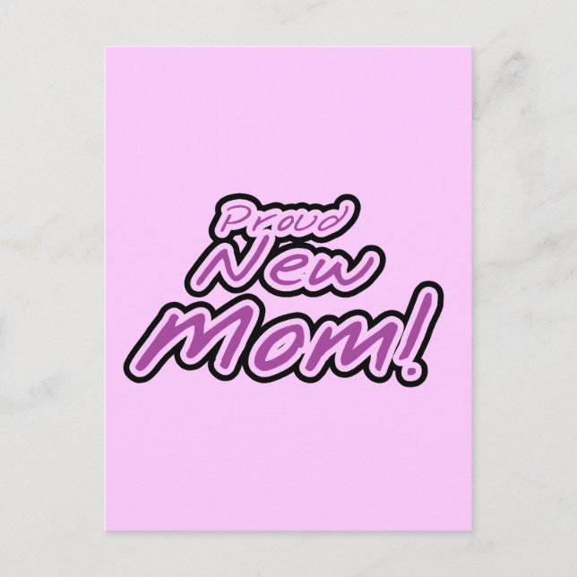 Stolze Junge Mutter Lila Textzüge und Geschenke Postkarte (Vorderseite)