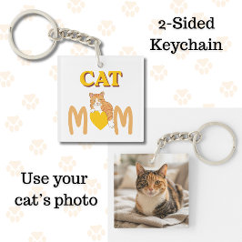 Stolze Katzen-Mama Muttertags-Double-Sided Schlüsselanhänger