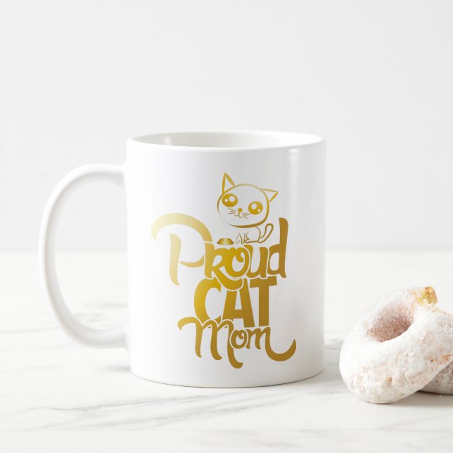 Stolze Katzen-Mama-Tasse Kaffeetasse (Mit Donut)
