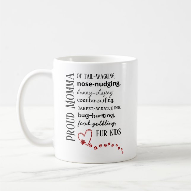 Stolze Katzen- und Hundemutter-Kaffeetasse Kaffeetasse (Links)