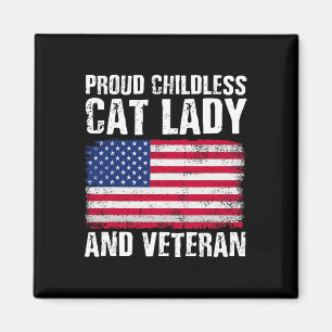 Stolze katzenlose Lady und Veteran Funny Electin Magnet