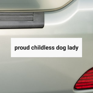 Stolze, kinderlose Hündin minimalistisch-witzig Autoaufkleber
