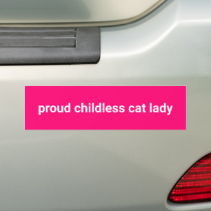 Stolze, kinderlose Katzenfrau minimalistisch-lusti Autoaufkleber