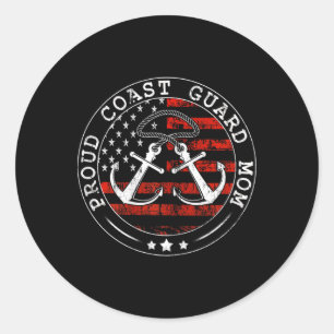 Stolze Küstenwache Mama US Militärisches Shirt Müt Runder Aufkleber