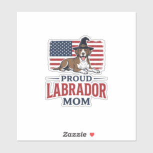Stolze Labrador-Mama-patriotisches Hund-Halloween- Aufkleber