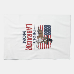 Stolze Labrador-Mama-patriotisches Hund-Halloween- Geschirrtuch