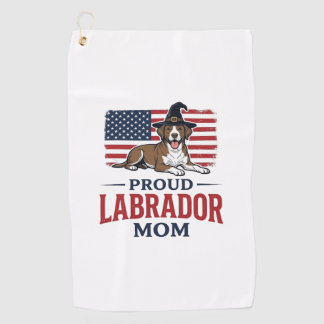 Stolze Labrador-Mama patriotisches Hund-Halloween- Golfhandtuch